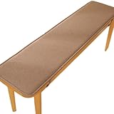 Almohadilla antideslizante para banco de exterior de 15 x 70 pulgadas para sillas de terraza y columpios, cómoda color café, perfecta para patios