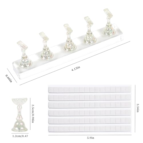 Set 2 Soportes para Uñas con 96 Piezas de Arcilla Reusable miniatura 3