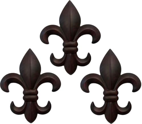 Top Brass 8 Metal Fleur De Lis Wall Decor Art (3 Pack) - New Orleans Style Home Decor