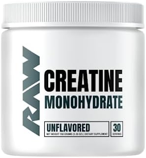 RAW Nutrition Creatine Monohydrate Powder Unflavored | Micronized Creatine Monohydrate Supplement Helps Workout Performance, Build Muscle & Strength | Creatine for Men & Women, 150g (30 Servings)