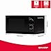 SHARP R200BKW Solo-Mikrowelle, 800 W, 5 Leistungsstufen, Timer von 35 Minuten bis 00 Sekunden, gewichtgesteuertes Auftauen, Energiesparmodus, Schwarz, 20 l, Glasdrehteller 25,5 cm