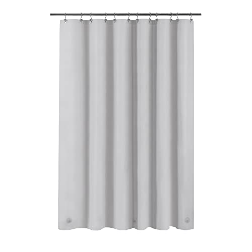 Image of Barossa Design Shower Curtain Liner - Premium PEVA, BPA & PVC Free, No Chemical Smell, Lightweight Standard Size Shower Curtain with 3 Magnets, Metal Grommets -Silver Gray