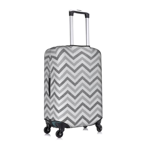 Gray Stripe print Trolley case protective cover, Fashion Suitcase Protector Fits, hidden zipper2
