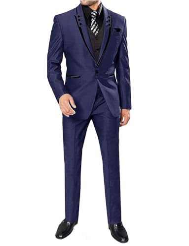 Men's Elegant 3-Piece Suit Set Slim Fit Blazer Vest Pants for Formal Events Business