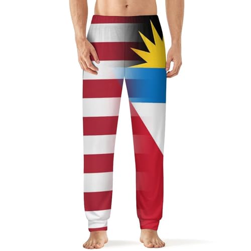 U.S.A. Antiguan And Barbuda Flag Breathable Mens Pajama Pants Lounge Sleep PJ Bottoms Sleepwear Jogger - Main Image