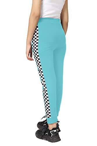Image of KYDA KIDS Girls 100% Cotton Chess Print Track Pants | Elastic Waist Regular Fit | Soft Breathable Kids Casual Wear with Side Pockets Multicolor (Pack of 1)