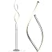 Brightech - Embrace Modern LED Floor Lamp for Living Rooms - Bright, Contemporary Standing LED Light - 40" Adjustable to 66" Lamp with Built in Dimmer Switch - Silver