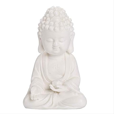 KKUUNXU Creative White Porcelain Tea Pet Ceramic Office Home Tea Table Decor Small Buddha Statue Buddhist Temple Crafts Tea Ceremony Cover