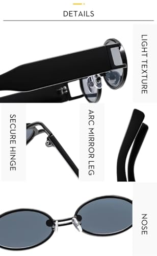 Image of Bold Retro Oval Sunglasses For Men Women UV400 Protection Designer Goggles with Vintage Bold Alloy Frame Stylish Branded Full Rim Shades