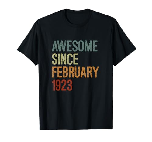 Impresionante desde febrero de 1923, regalo de cumpleaños divertido retro Camiseta
