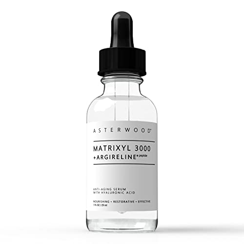Asterwood Matrixyl 3000 + Argireline + Hyaluronic Acid Organic Serum for Face; Anti-Aging Face Serum, Anti-Wrinkle Serum, Facial Skin Serum Skin Care Products, 29ml/1 oz