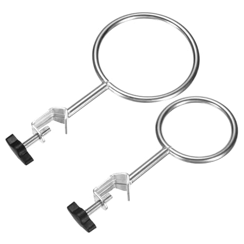 M METERXITY 2-Pack Laboratory Retort Support Ring Clamp 50mm 75mm OD Stainless Steel Closed Extension Ring Flask Clamp Burette Stand for Chemistry/Physics Lab Equipment Support Retort Ring