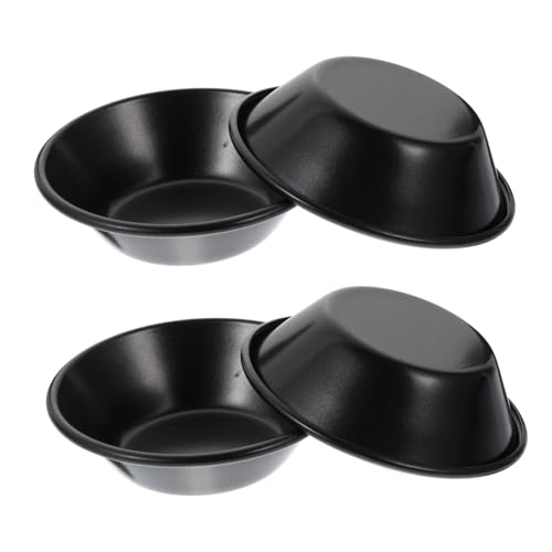 Beatifufu 4 piezas Molde para Tartas Reutilizable Molde Antiadherente para Hornear Cupcakes y Gelatina Práctico para Postres y Repostería Negro