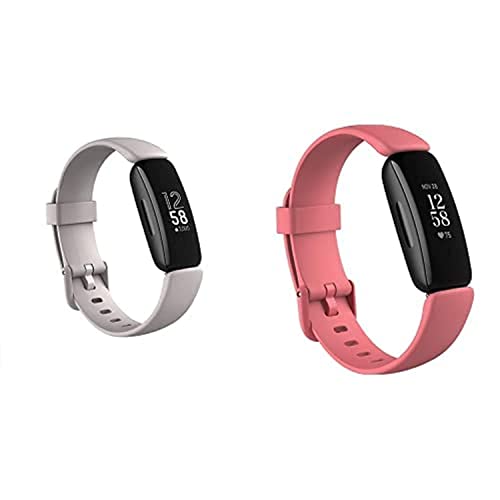 Fitbit Inspire 2 Health Tracker with 1-Year Premium Trial in Lunar White & Desert Rose