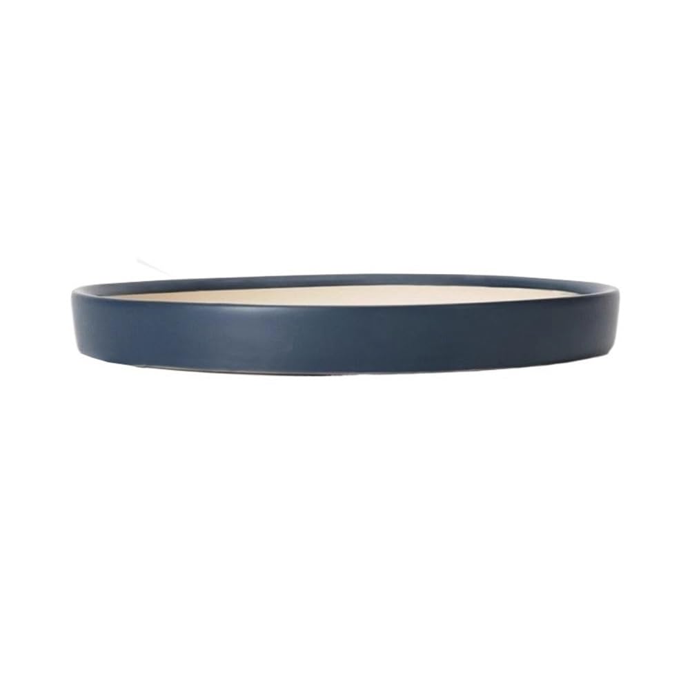 Prettiee plant dish saucer Round Plant Pallet Drip Trays 6.5 Inch, Ceramic Planter Saucer for Home Gardening (Blue)