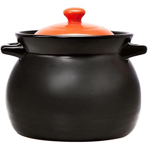 ZHANGXABN Olla de cerámica para cocinar, cazuela de Terracota, cazuela de Barro, Resistente a Altas temperaturas, para Uso Directo al Fuego, 6 l
