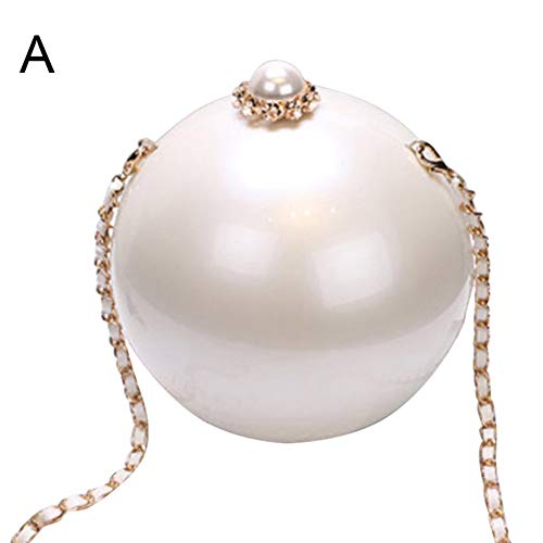 Percetey Damen Umhängetasche, Crossbody Handtasche Schöne Shopper Geldbörse Schultertaschen, Spherical Pearl Shoulder Fashion Portable Acrylic Hard Box Package
