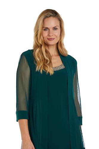 R&M Richards Womens Plus 2PC Mesh Inset Dress with Jacket2