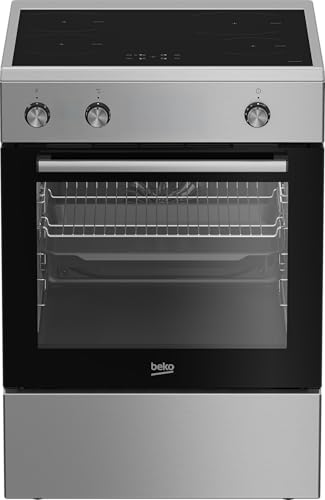 Beko FBE69100X Cucina a Libera Installazione 60x60 cm, Piano a Induzione 4 Zone, Forno Multifunzione 72 L Classe A, Inox, HidroClean