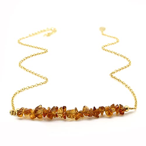 Gempires Natural Chips Bar Necklace, Energy Healing Crystals, Birthday, Gift for Her, Gemstone Jewelry 18 inch2