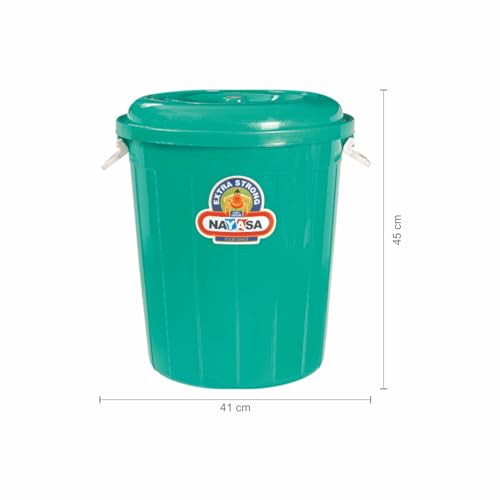 Image of Nayasa Bucket 32 with Lid- 30 Ltrs,Plastic Water Storage Bucket| Unbreakable Multipurpose Storage, Green