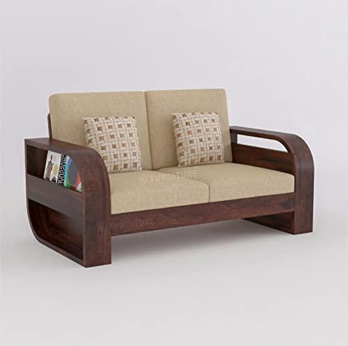 Image of K L FURNITURE Sheesham Wood 5 Seater Sofa Set For Living Room | Sofa Set For Living Room Furniture (3+2, Brown Finish)