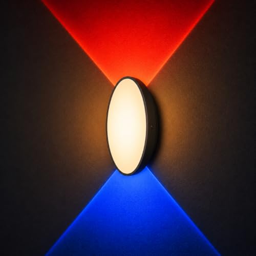 Image of FERA Modern Outdoor Wall Light | 3-in-1 Color Changing LED Up Down Lamp | Waterproof Exterior Wall Sconce for Home, Gate, Garden, Balcony & Patio (Switch Control) (Orbs)