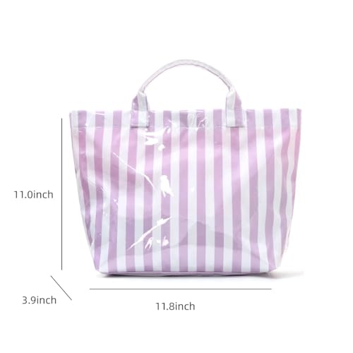 Image of Lushandy PVC Tote Bag for Women Jelly Beach Bag Top Handle Hobo Handbag | Water-Resistant, Wipe Clean, Lightweight