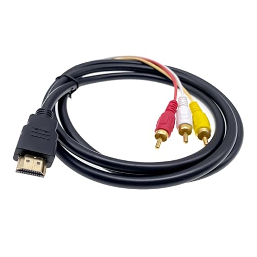 Câble HDMI vers RCA 1,5 m, HDMI mâle vers 3 RCA, pour Connexion Audio Vidéo TV, Projecteur, Lecteur DVD, Décodeur, HDTV, Transmission Unidirectionnelle, Connecteurs...