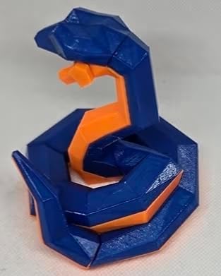 Zax Dezignz 3D Printed Magnetic Mini Snake Brain Teaser Puzzle, 19 Pieces, Hard Skill Level, Geometric Art Decor, Modern Style, No Instructions, Ages 16+