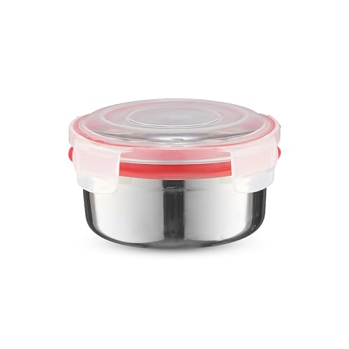 Image of Trueware Clip N Close Smart Lock Stainless Steel Lunch Box | Durable, Airtight, BPA Free, 100% Food Grade | Versatile | for Office, for Men and Wowmn | 350 ml
