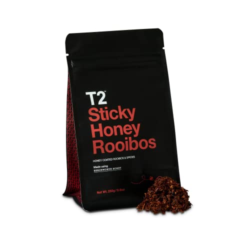 T2 Tea Sticky Honey Rooibos, Loose Leaf Herbal Tea in Resealable Foil Refill Bag, 250g