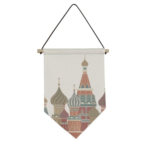 Toile drapeau suspendu cathédrale de Russie pour art mural carré rouge décoratif