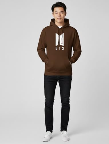 Image of Unisex Fleece Hoodies with Pockets Hooded Neck Full Sleeves Regular Fit BTS Printed Theme and Standard Length