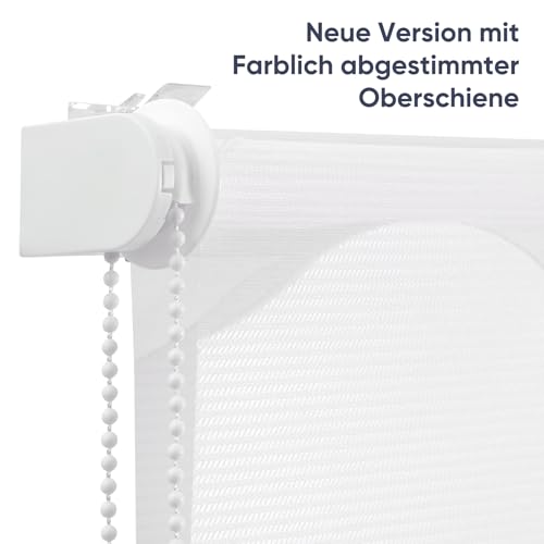 Sekey Doppelrollo Wellen Klemmfix ohne Bohren für Fenster, Doppelrollo 80 cm breit, Duo Rollo Welle Jalousie Sonnenschutz, 80x150cm, Weiß – Ansicht 3