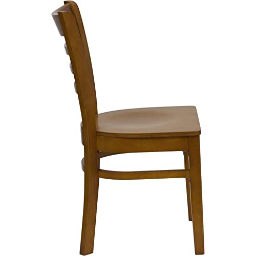 Image of Flash Furniture HERCULES Series Ladder Back Cherry Wood Restaurant Chair