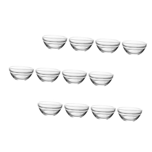 TOYANDONA 12 piezas Cuencos de Vidrio Multiusos Resistente al Calor para Postres Gelatina y Pudding Moldes Transparentes para Cocina y Servicio Casa