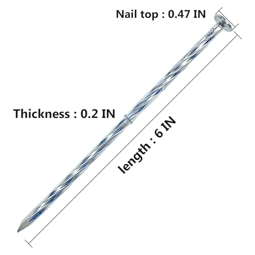 Artificial Turf Stakes Galvanized Spiral Landscape Spikes 6IN Weed Barrier Fabric Stakes for Paver Edging, Gardening Lawn Edging, Carpentry and More (52 PC) by CAROYINO - Image 2