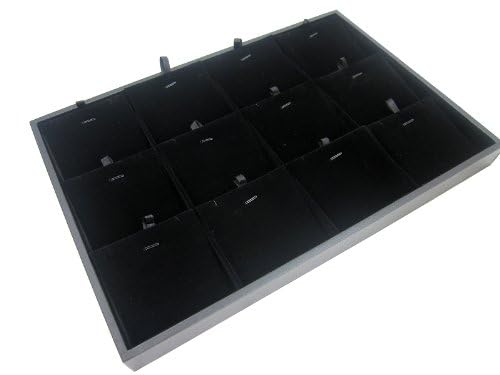Image of 12 Pendent Earring (Necklace) Velvet Jewelry Drawer Organizer Tray Stackable