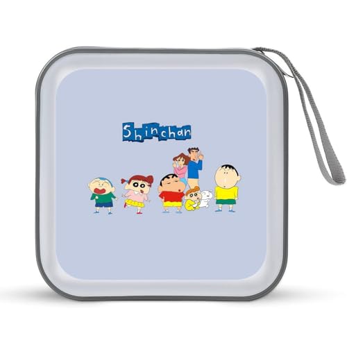 クレヨンしんちゃん CDケース プラケース DVD収納ケース CD収納ボックス ディスクケース 防水 メディアケース 大容量 40枚収納 小型 持ち運び便利 薄型 ファスナー付 旅行