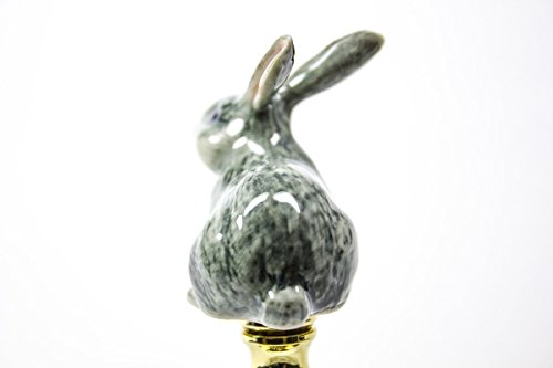 Image of Gray Rabbit Finial Hand Painted Porcelain