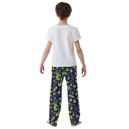 Shark Surf Sea Wave Boys Long Pants Soft Trousers Elastic Waist Kids Lounge Bottoms with Pockets S-XL3
