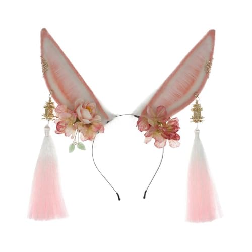 Serre-tête oreilles de lapin unisexe pour cosplay et costume de Pâques