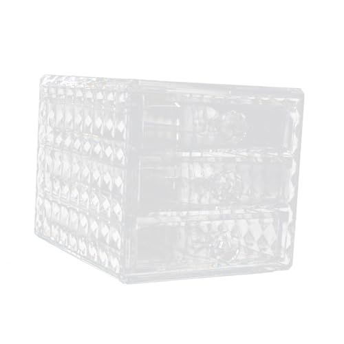 EXQUIMEUBLE 透明多層アクリル引き出し式化粧品収納ボックス 軽量持ち運び可 ジュエリー防酸化ケース リップやネイル整理用 家用化粧台対応
