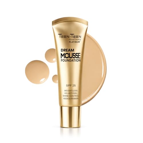 Image of TEEN TEEN Dream Mousse Foundation | Lightweight Velvet Finish with SPF 25 | Shine Control, Added Primer, Smooth Blendable Texture, Cool-Ivory, 30ml
