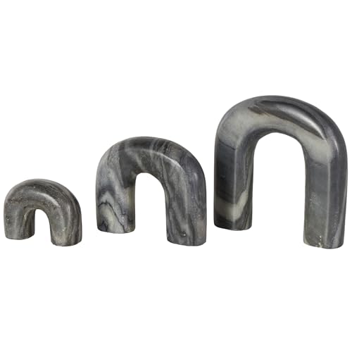 Escultura decorativa abstracta de mármol negro set 3
