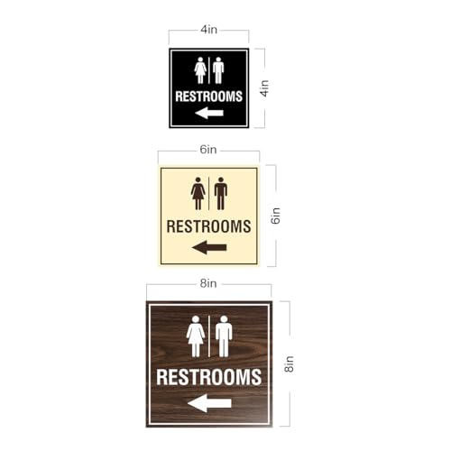 Panneau WC flèche gauche carré pour restaurant et bureau - 2