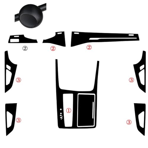 Autocollants carbone 3D/5D pour poignée de porte et console centrale Q7 Q8