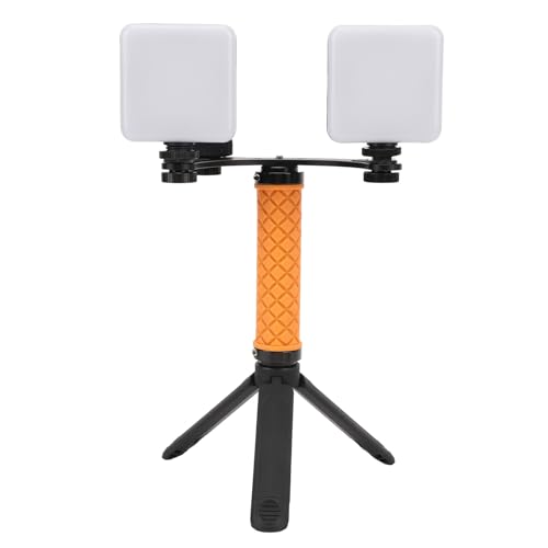 Handheld LED Video Light, Brightness Adjustable 5600K 360° Recording Photography Lighting Kit with Phone Mount Rechargable Portable LED Camera Light Panel for Food Photography