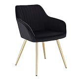 Lestarain Sillas de Comedor Dining Chairs Sillas Tapizadas Sillas Cocina Nórdicas Terciopelo Sillas Bar Metal Silla de Oficina Negro